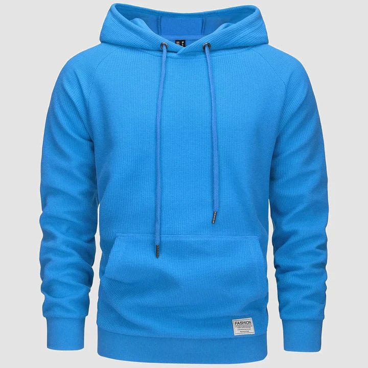 Primadon Herrenhoodies Eisblau / XS Michael | Lässiger Herren Hoodie aus Waffelstrick