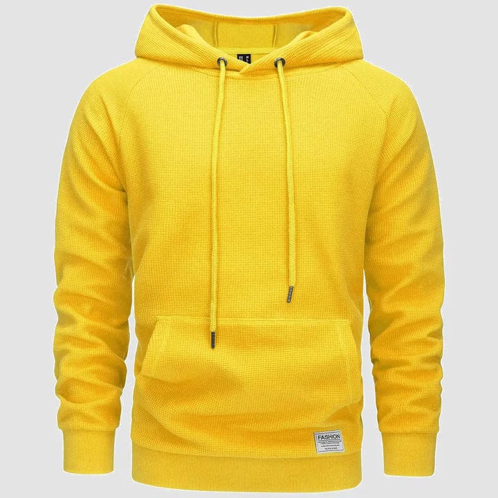 Primadon Herrenhoodies Gelb / XS Michael | Lässiger Herren Hoodie aus Waffelstrick