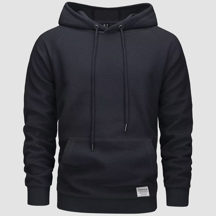Primadon Herrenhoodies Schwarz / XS Michael | Lässiger Herren Hoodie aus Waffelstrick