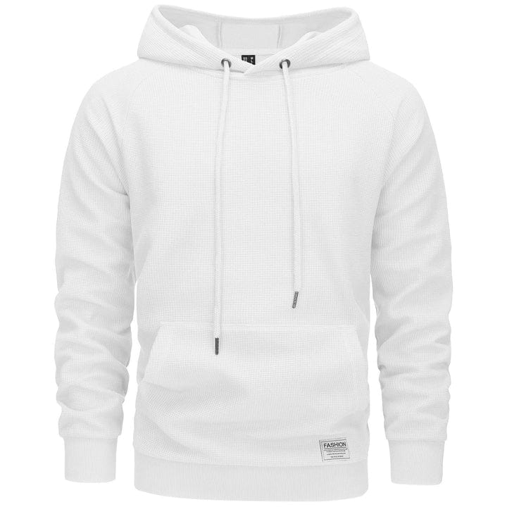 Primadon Herrenhoodies Weiß / XS Michael | Lässiger Herren Hoodie aus Waffelstrick