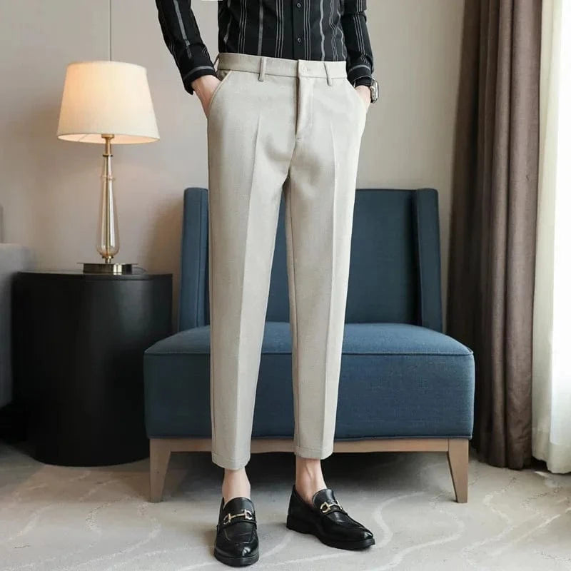 Primadon Herrenhosen 27 / Khaki Mika | elegante Slim-Fit-Hose für Herren Herbst