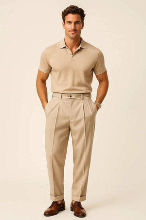 Primadon Herrenhosen Beige / S Julien elegante Anzughose für Herren Baumwolle