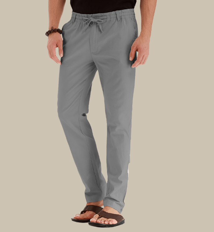 Primadon Herrenhosen Grau / S Leandro | Bequeme Sommerhose für Herren mit elastischem Bund