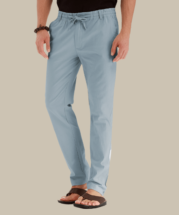 Primadon Herrenhosen Himmelblau / S Leandro | Bequeme Sommerhose für Herren mit elastischem Bund