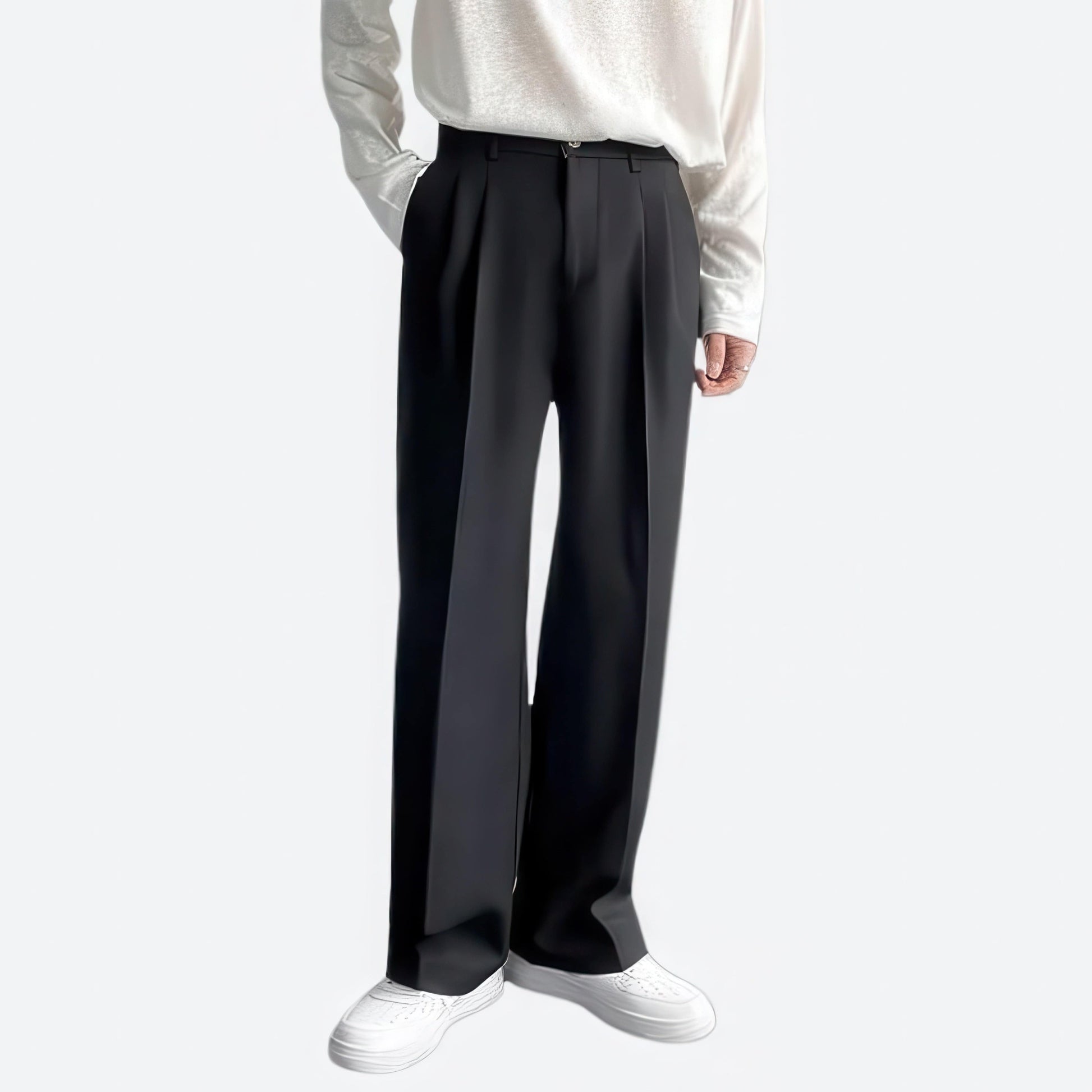 Primadon Herrenhosen Schwarz / 28 Adrian | elegante Hose für Herren Baumwollmix