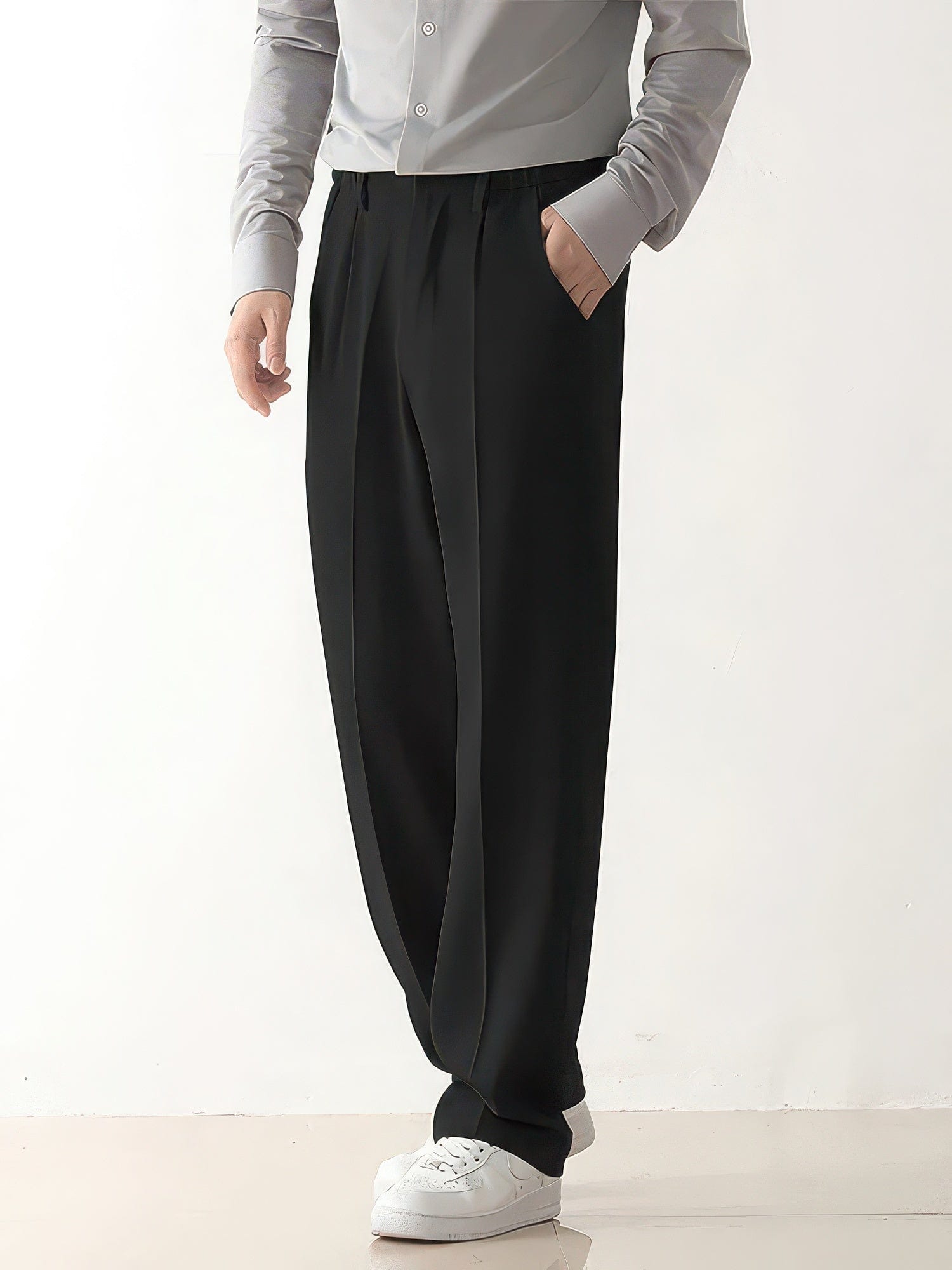 Primadon Herrenhosen Schwarz / S Dario elegante Anzughose für Herren tailliert Straight Leg