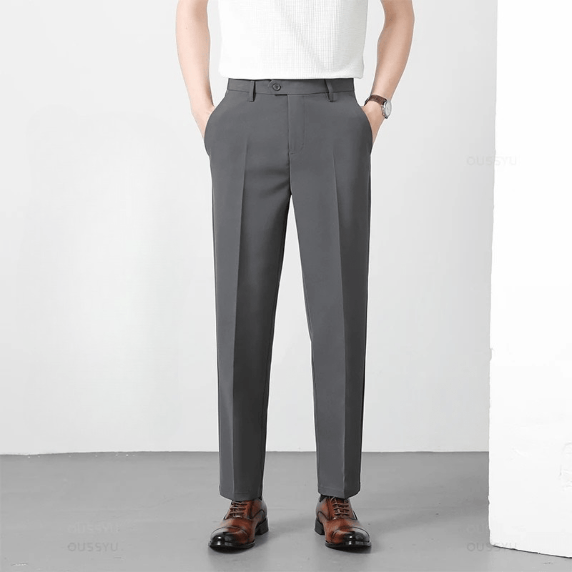 Primadon Herrenhosen Tilo | elegante Anzughose für Herren Slim Fit Sommer