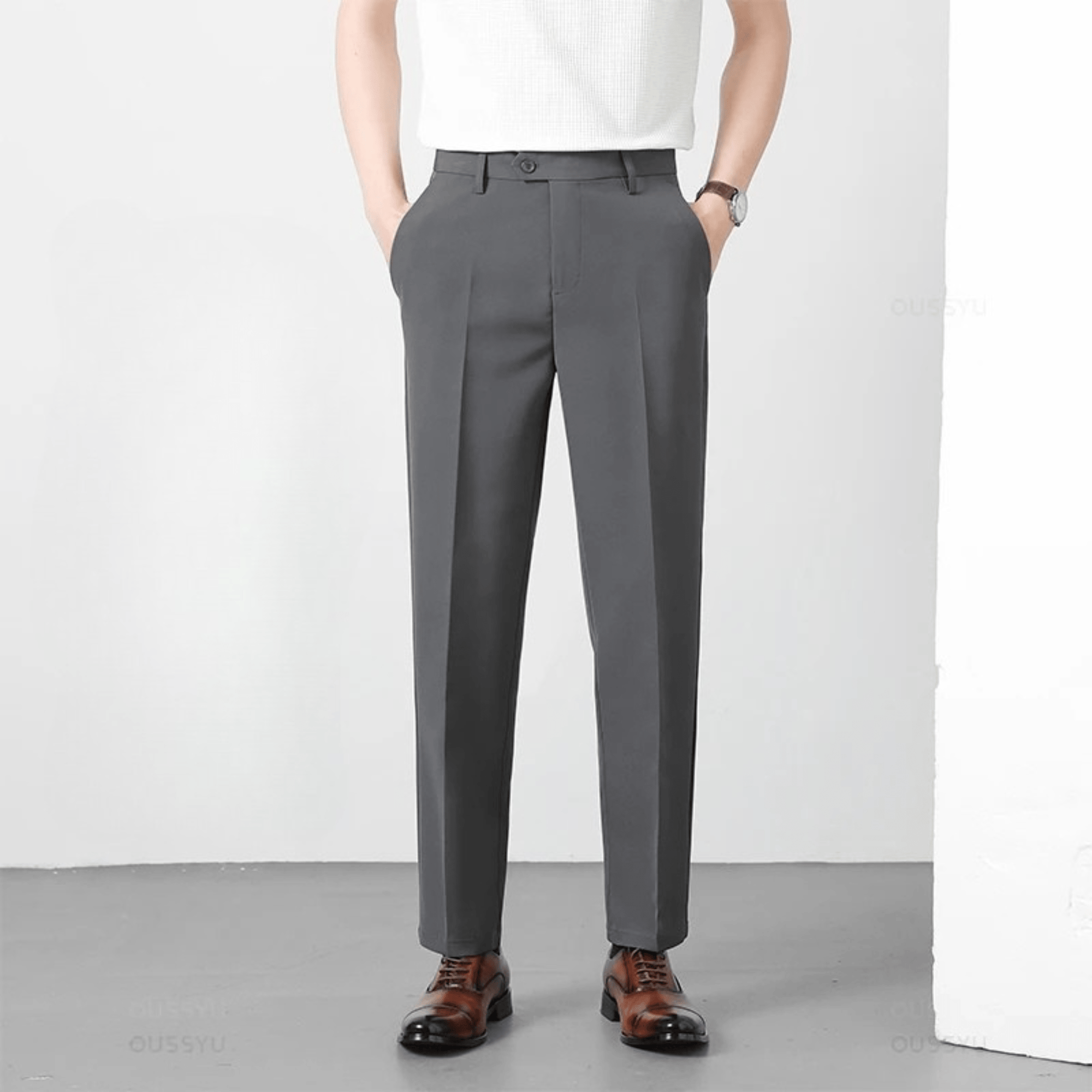 Primadon Herrenhosen Tilo | elegante Anzughose für Herren Slim Fit Sommer