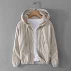 Primadon Herrenjacken Beige / XS Hagen | Lässige Ramie-Jacke für Herren mit Kapuze