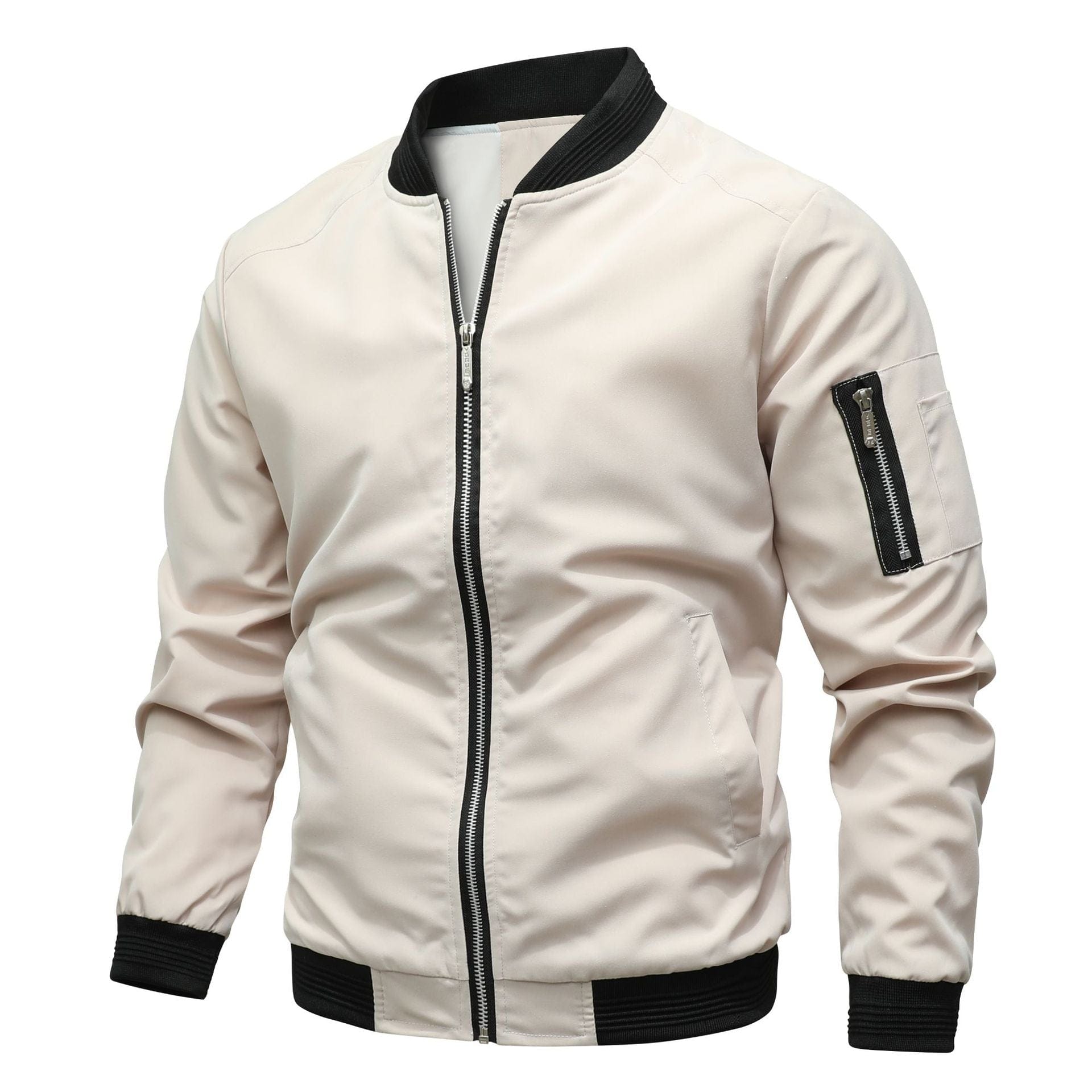 Primadon Herrenjacken Beige / XS Jaron | Lässige Bomberjacke für Herren mit Armtasche