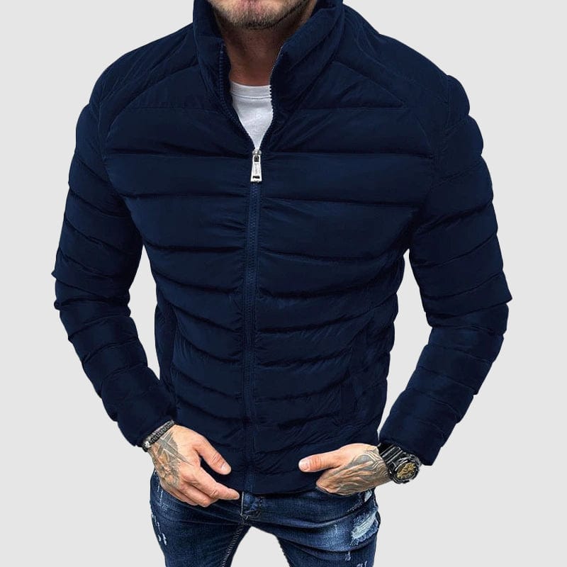 Primadon Herrenjacken Blau / S Leon | Schlanke Steppjacke für Herren Winter