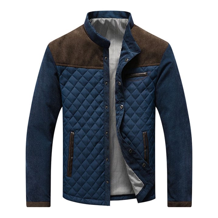 Primadon Herrenjacken Braun Blau / S Leon | Modische Steppjacke für Herren Winter