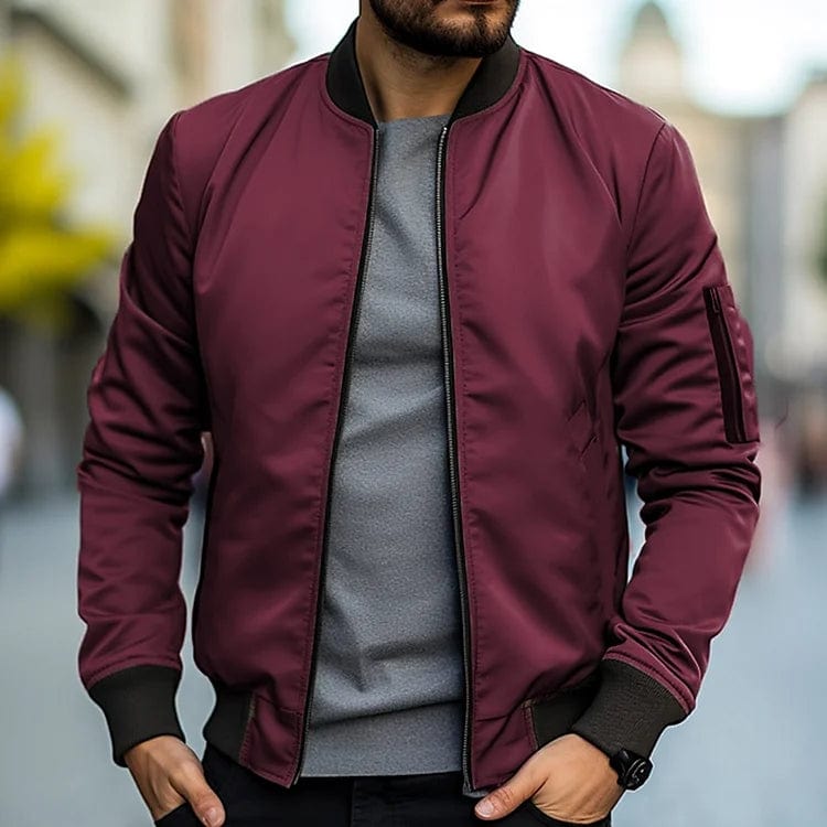 Primadon Herrenjacken Braun / XS Jaron | Lässige Bomberjacke für Herren mit Armtasche