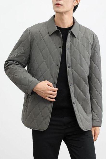 Primadon Herrenjacken Grau / S Leon | Lässige Steppjacke für Herren Winter