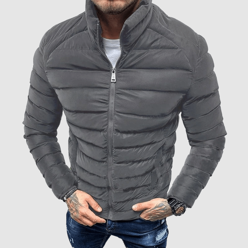 Primadon Herrenjacken Grau / S Leon | Schlanke Steppjacke für Herren Winter