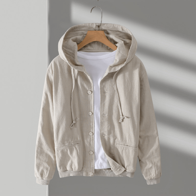 Primadon Herrenjacken Hagen | Lässige Ramie-Jacke für Herren mit Kapuze