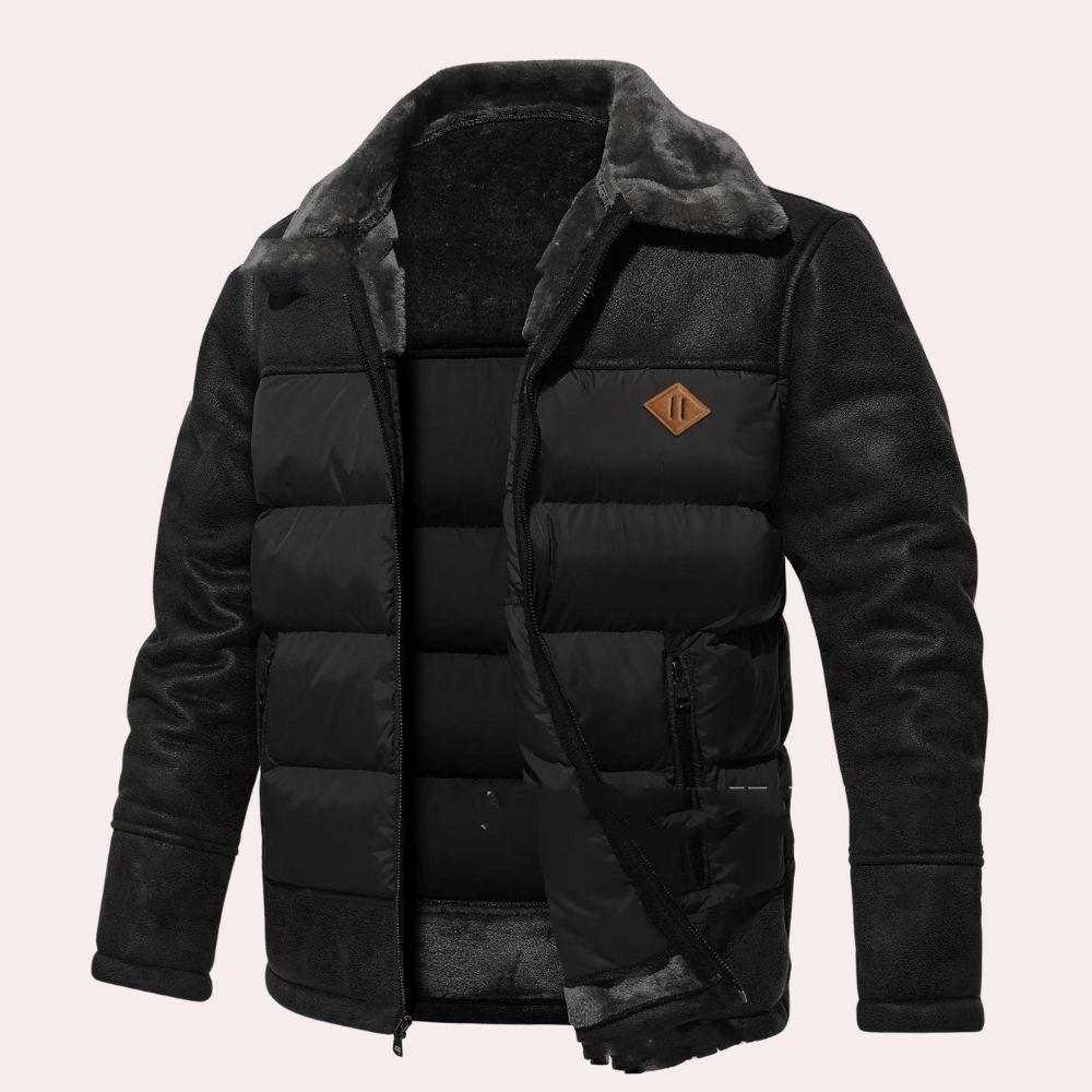 Primadon Herrenjacken Schwarz / S Leon | Stylische Steppjacke für Herren Winter