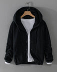 Primadon Herrenjacken Schwarz / XS Hagen | Lässige Ramie-Jacke für Herren mit Kapuze