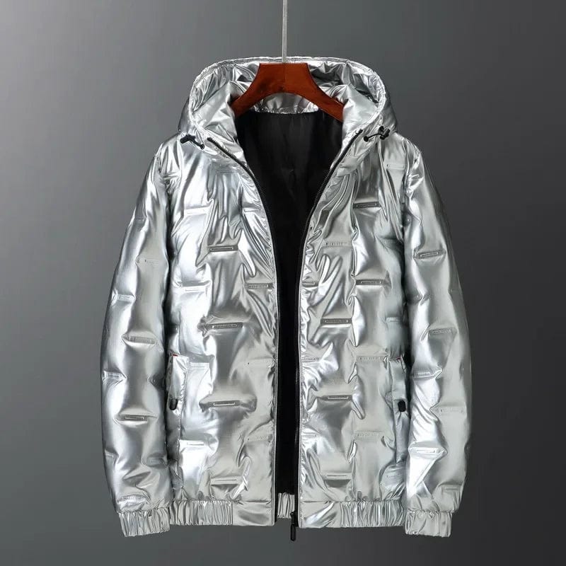 Primadon Herrenjacken Silber / M Leon | Praktische Daunenjacke für Herren Winter