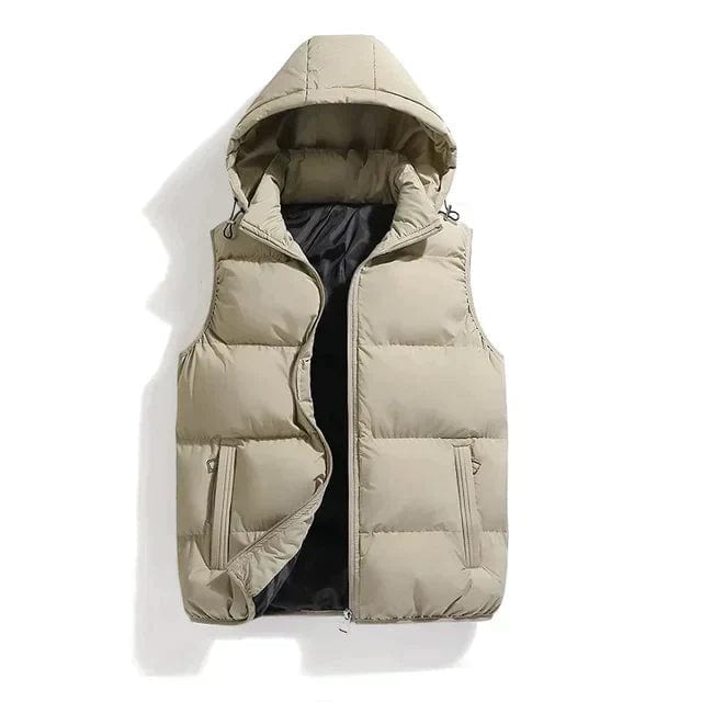 Primadon Herrenjacken & Westen Khaki / L Max | Wetterbeständige Herren Weste mit Kapuze warm
