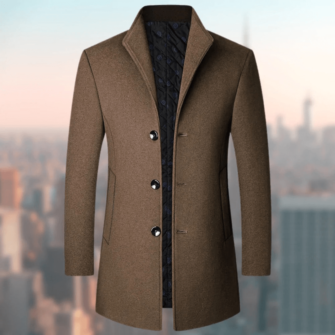 Primadon Herrenmäntel & -jacken Braun / XS Milan | eleganter Wollmantel für Herren Winter