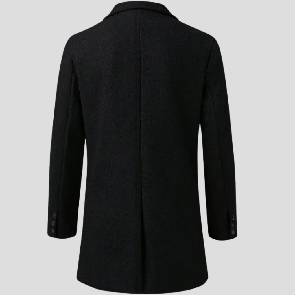 Primadon Herrenmäntel & -jacken Eleganter Herrenmantel lang klassisch warm aus Mischgewebe für Winter schwarz