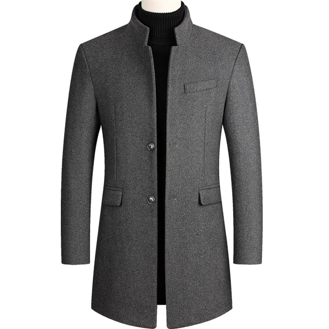 Primadon Herrenmäntel & -jacken Grau / XS Alexander | Eleganter Langer Mantel für Herren Schwarz Winter