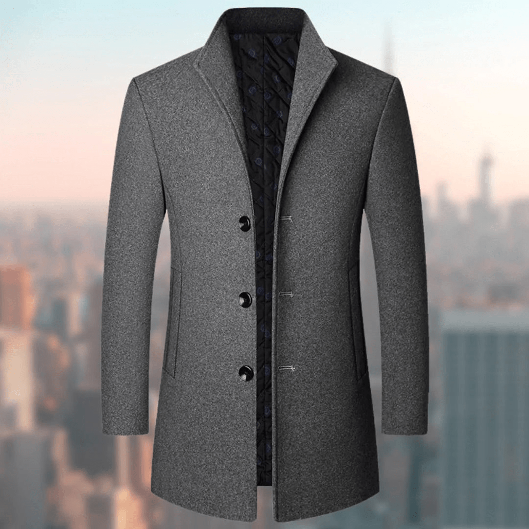 Primadon Herrenmäntel & -jacken Grau / XS Milan | eleganter Wollmantel für Herren Winter