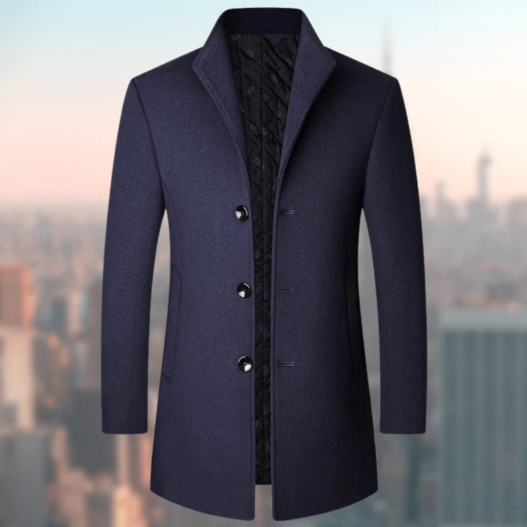 Primadon Herrenmäntel & -jacken Marine Blau / XS Milan | eleganter Wollmantel für Herren Winter
