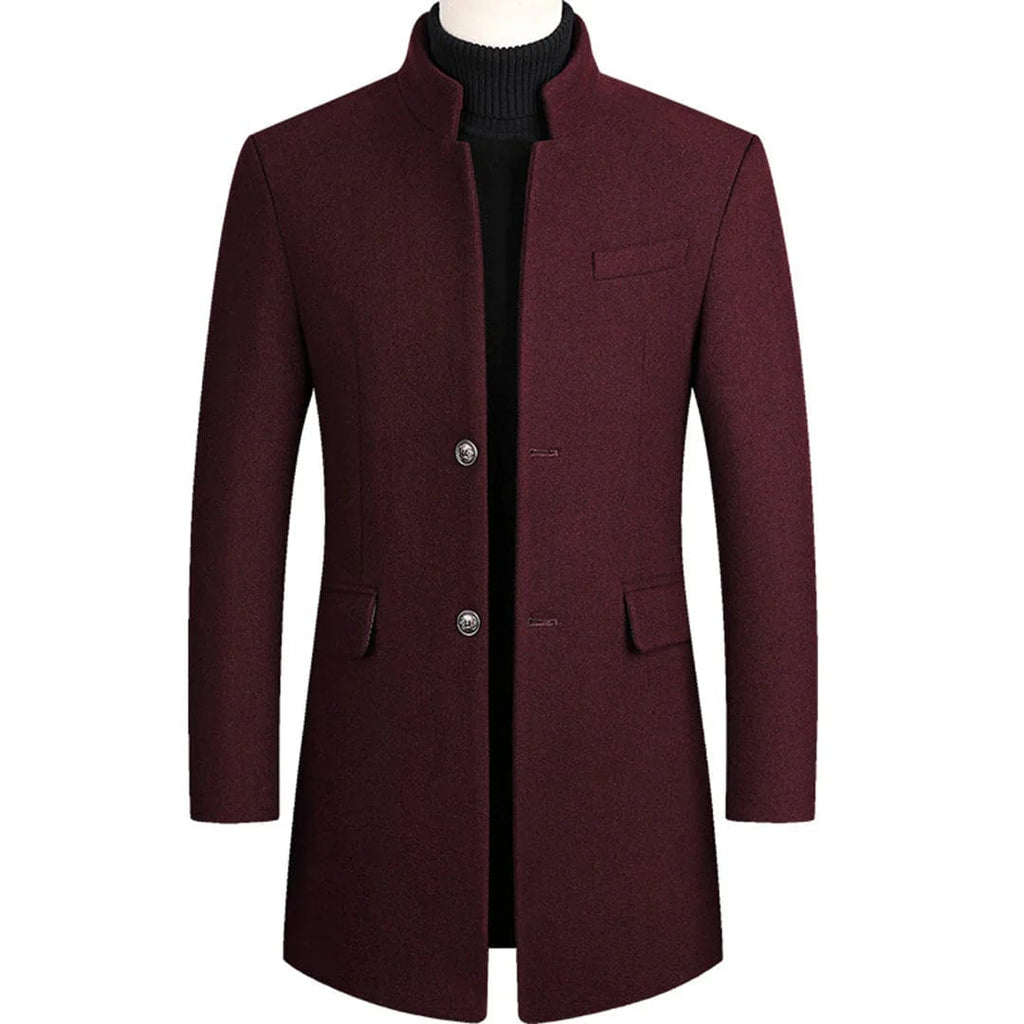 Primadon Herrenmäntel & -jacken Rot / XS Alexander | Eleganter Langer Mantel für Herren Schwarz Winter