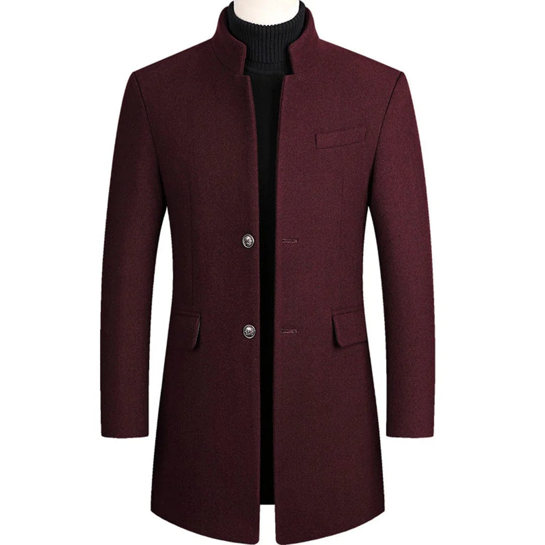 Primadon Herrenmäntel & -jacken Rot / XS Alexander | Eleganter Langer Mantel für Herren Schwarz Winter