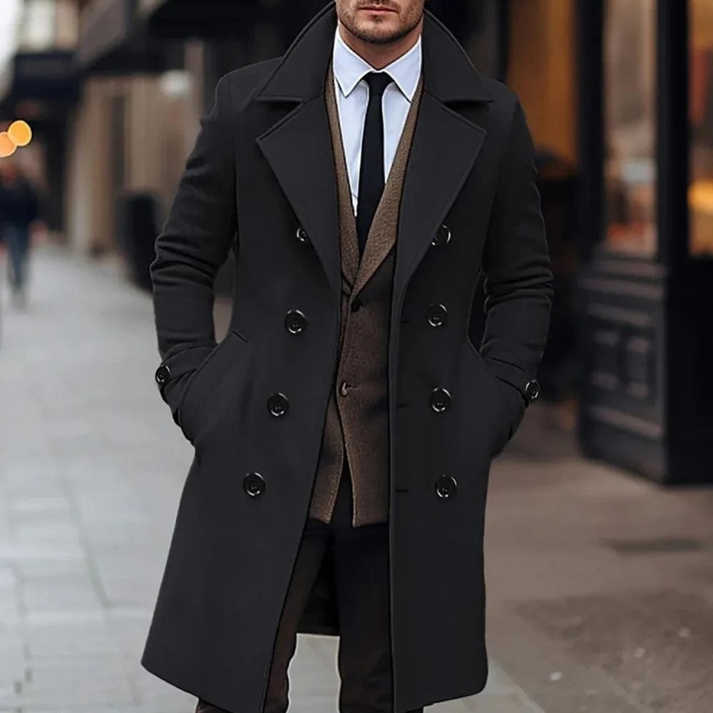 Primadon Herrenmäntel & -jacken Schwarz / S Andrew | Eleganter Wollmantel für Herren Winter