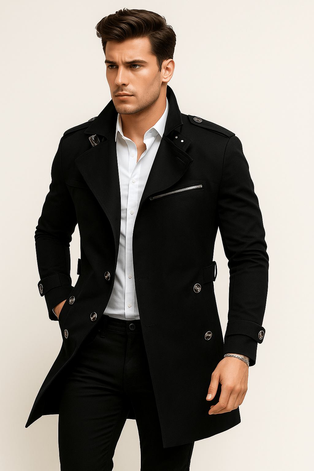 Primadon Herrenmäntel & -jacken Schwarz / XS Lian | wasserabweisender Trenchcoat für Herren klassisch