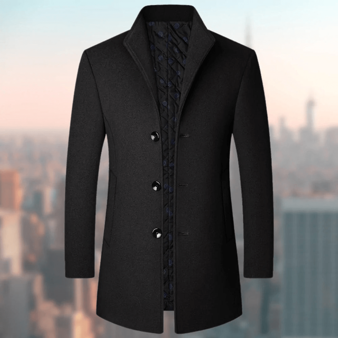 Primadon Herrenmäntel & -jacken Schwarz / XS Milan | eleganter Wollmantel für Herren Winter