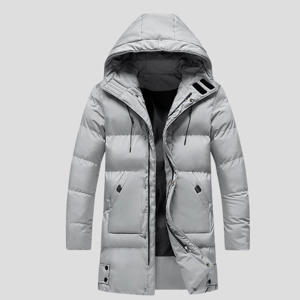 Primadon Herrenoberbekleidung Grau / M Eleganter Herrenparka lang wasserabweisend für Winter Outdoor Nutzung