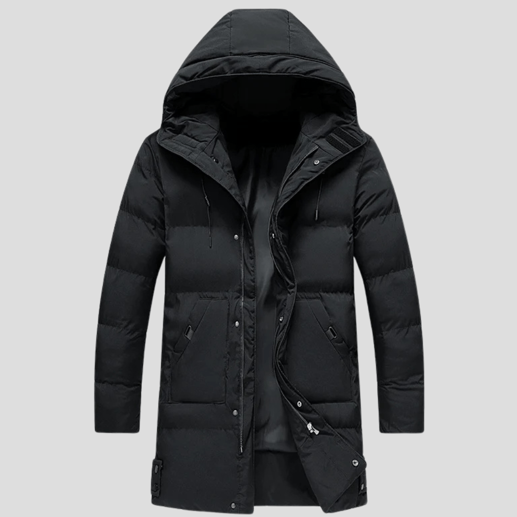 Primadon Herrenoberbekleidung Schwarz / M Eleganter Herrenparka lang wasserabweisend für Winter Outdoor Nutzung