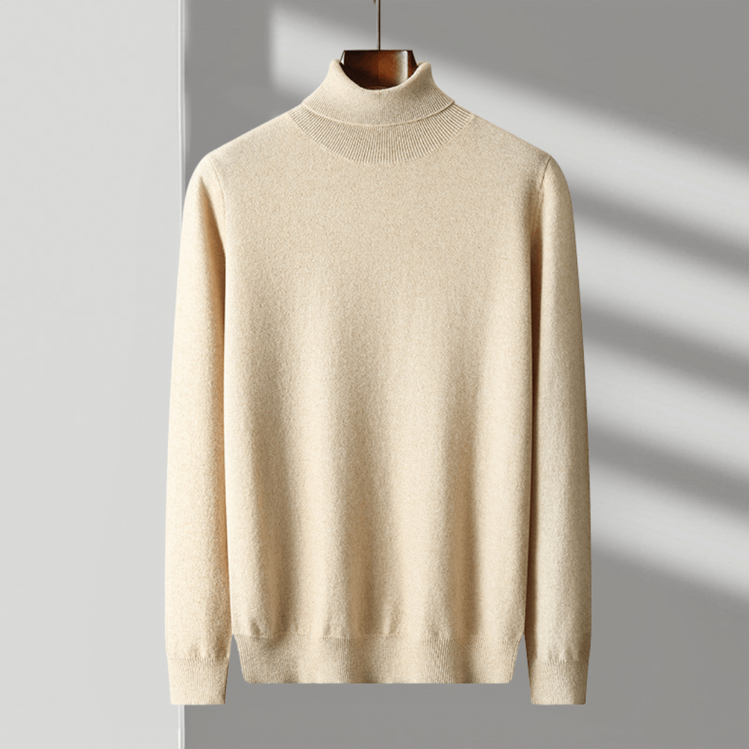 Primadon Herrenpullover Beige / XS Frank | Eleganter Merino Pullover für Herren Langarm