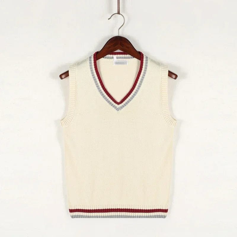 Primadon Herrenpullover Beige / XS Rondo | klassische Strickweste für Herren ärmellos
