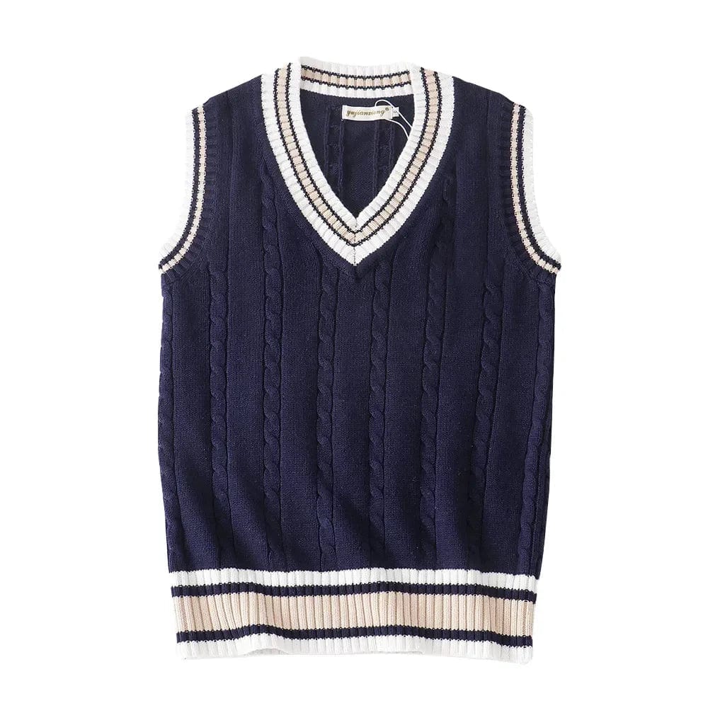 Primadon Herrenpullover Blau / XS Rondo | klassische Strickweste für Herren ärmellos