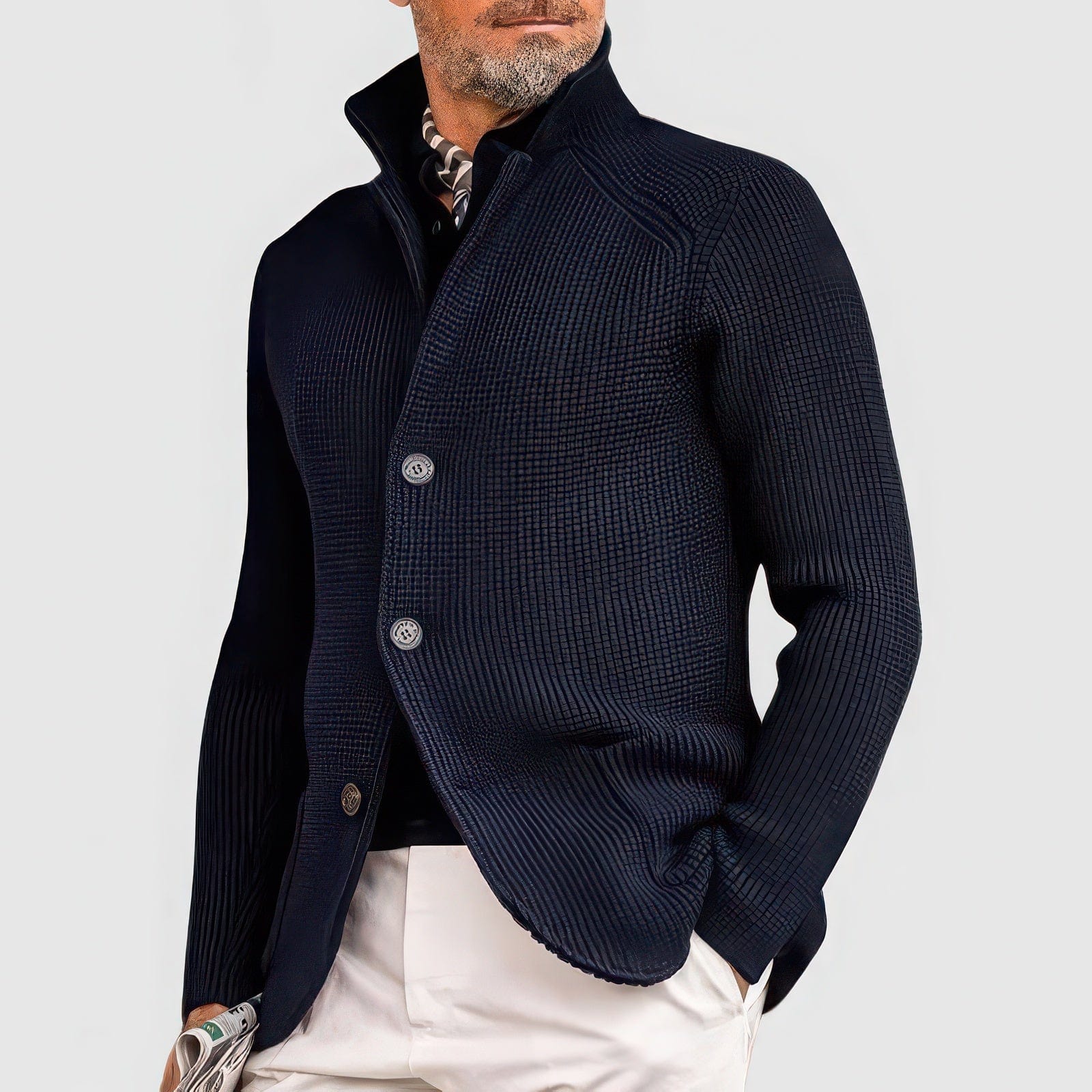 Primadon Herrenpullover Dunkelblau / M Miko elegante Strickjacke für Herren regulär