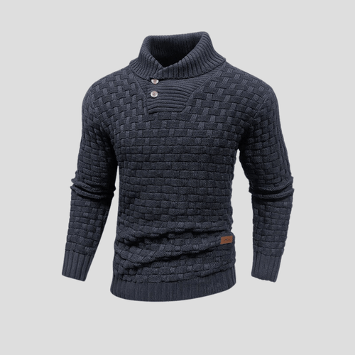 Primadon Herrenpullover Dunkelgrau / S Adam | Eleganter Herrenpullover mit Halbkragen für Winter