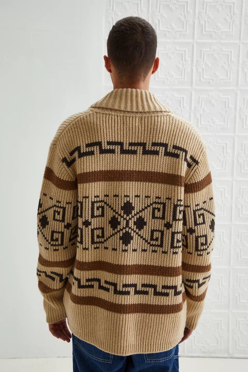 Primadon Herrenpullover Elegante Strickjacke für Herren mit Reißverschluss aus Acryl Vintage atmungsaktiv