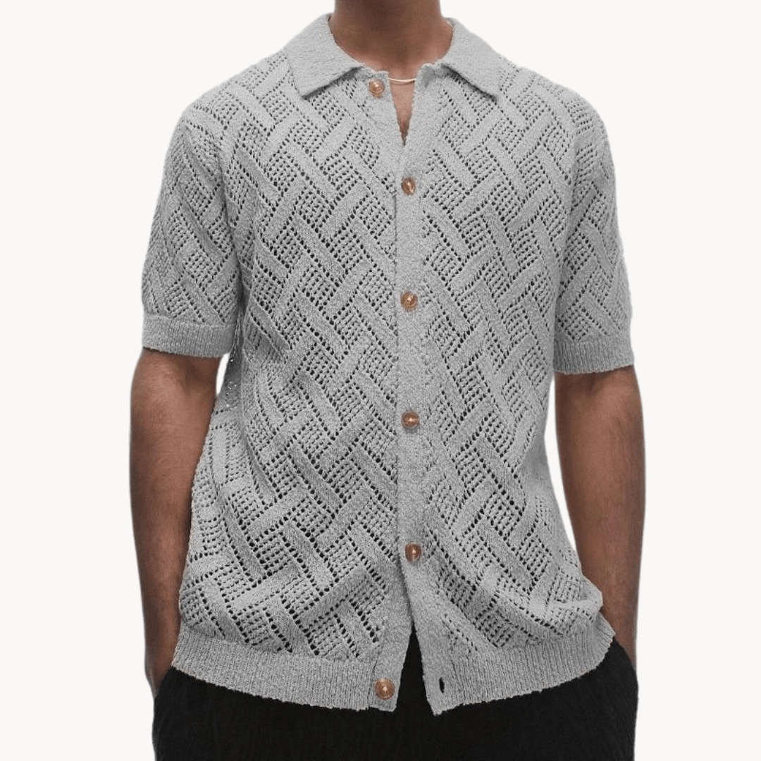 Primadon Herrenpullover Grau / S Bino | atmungsaktiver Baumwoll-Cardigan für Herren regular fit