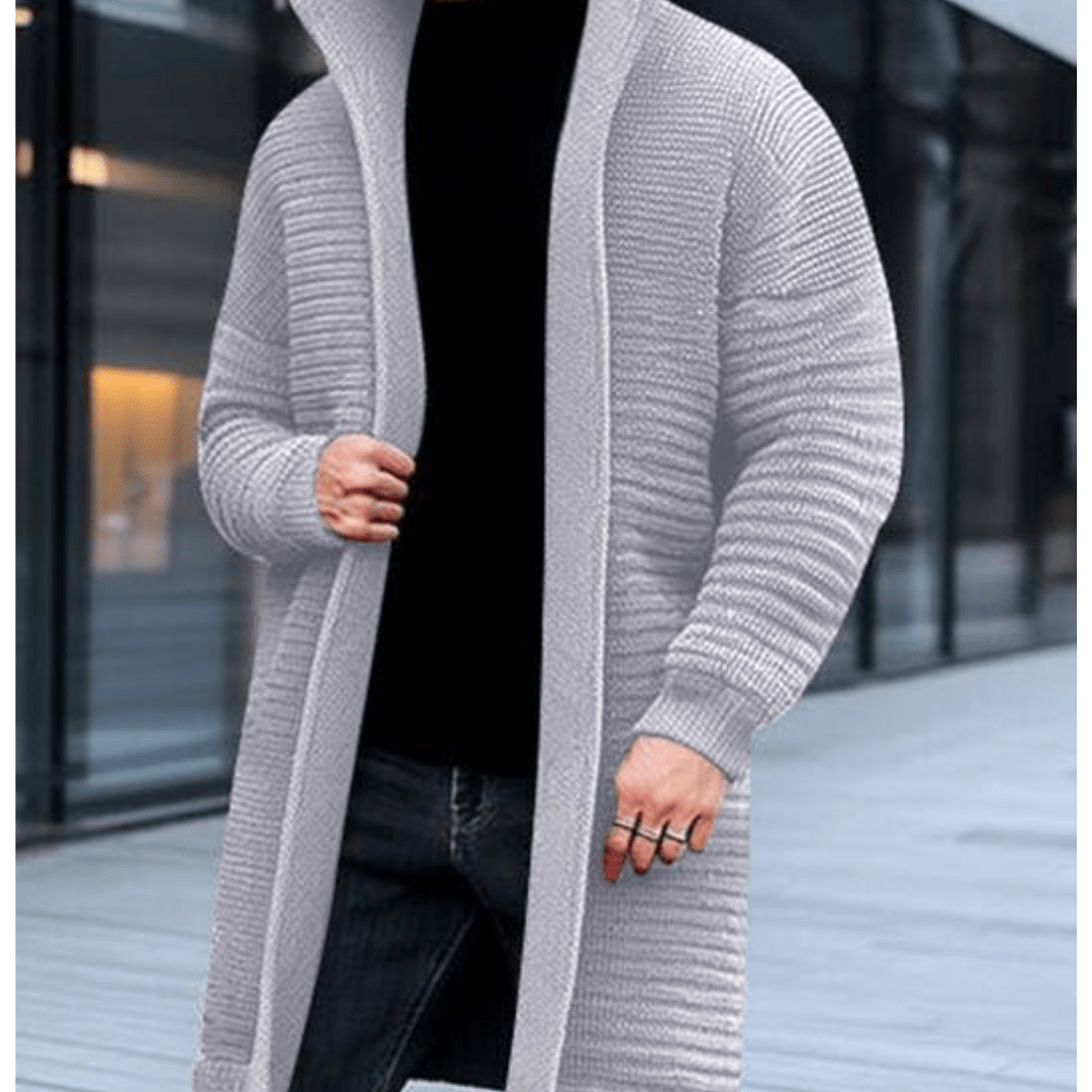 Primadon Herrenpullover Grau / S Felix | Elegante Strickjacke für Herren Winter lang
