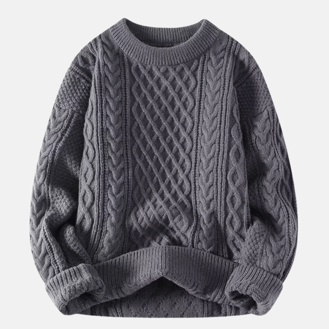 Primadon Herrenpullover Grau / S Warmer Strickpullover für Herren locker aus Polyester Winter elegant