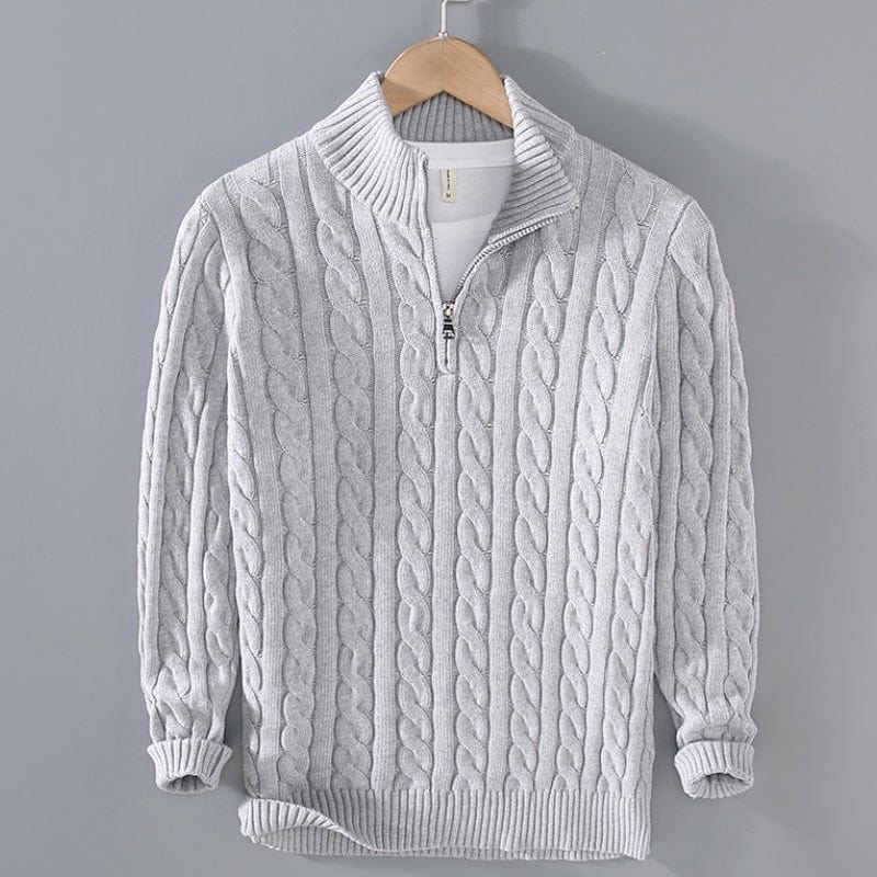 Primadon Herrenpullover Grau / XS Julian | Lässiger Baumwollpullover für Herren langarm