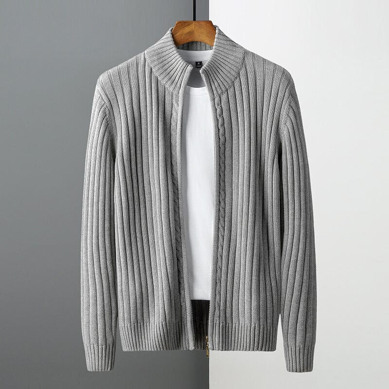 Primadon Herrenpullover Grau / XS Nik | Atmungsaktiver Zip Hoodie für Herren Slim Fit