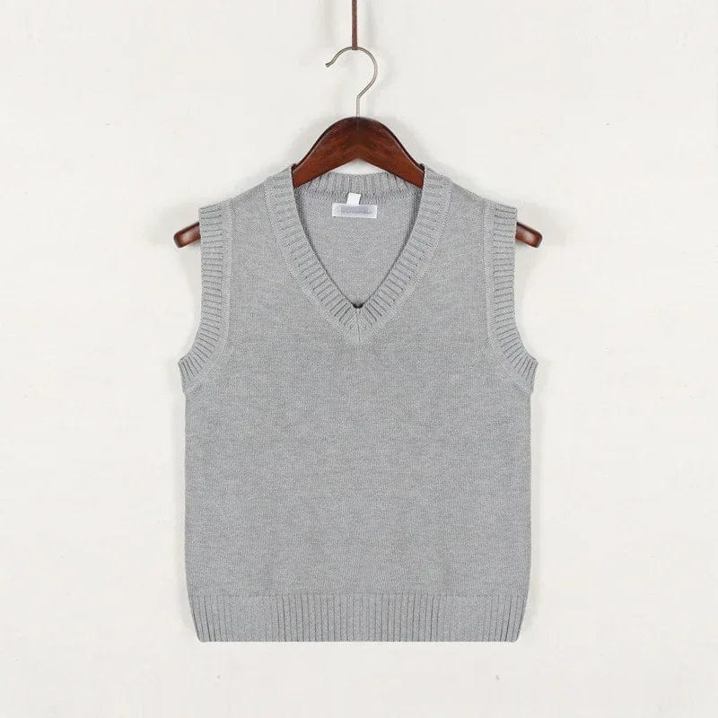 Primadon Herrenpullover Grau / XS Rondo | klassische Strickweste für Herren ärmellos