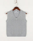 Primadon Herrenpullover Grau / XS Rondo | klassische Strickweste für Herren ärmellos