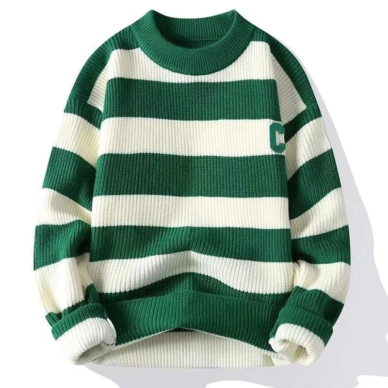 Primadon Herrenpullover Grün / S Cora klassischer Rundhalspullover für Herren Wollmischung